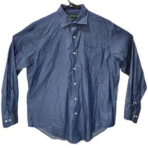 Polo by Ralph Lauren Blue Spread Collar Button Down Shirt, 16.5 Classic Fit